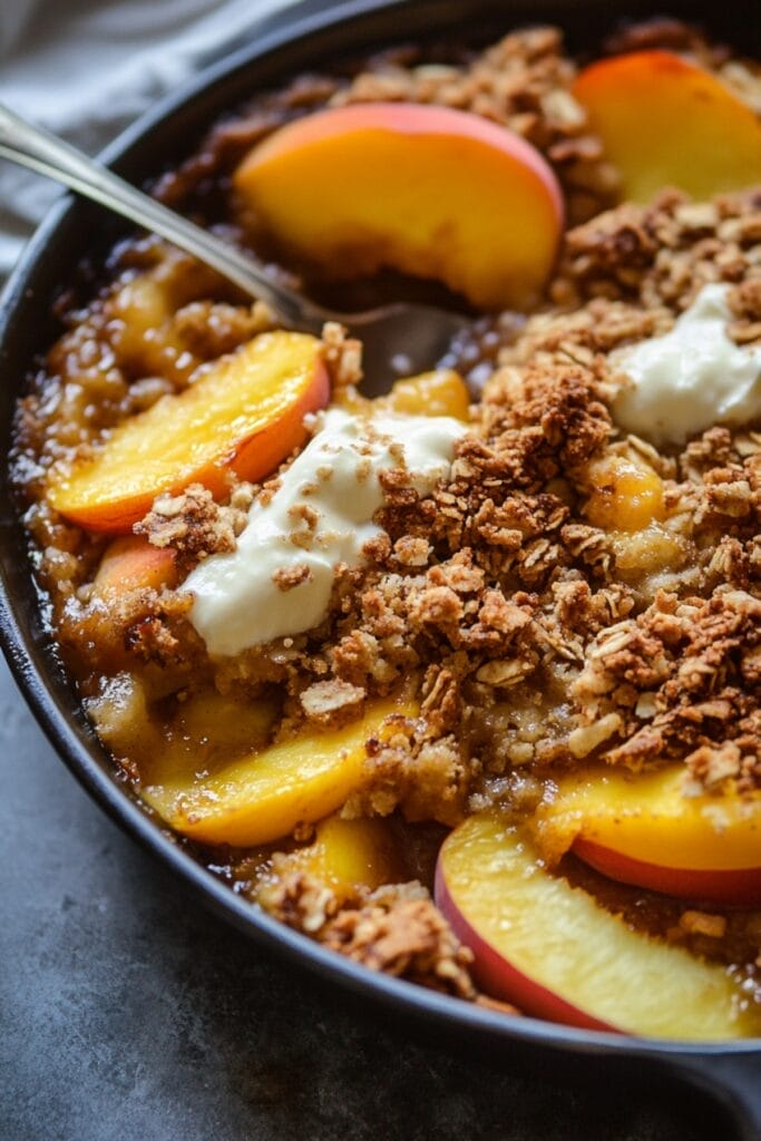 Peaches, Bourbon & Crunch: Meet Your New Favorite Dessert 2 Peaches, Bourbon & Crunch: Meet Your New Favorite Dessert - Bourbon Peach Crisp pin 1