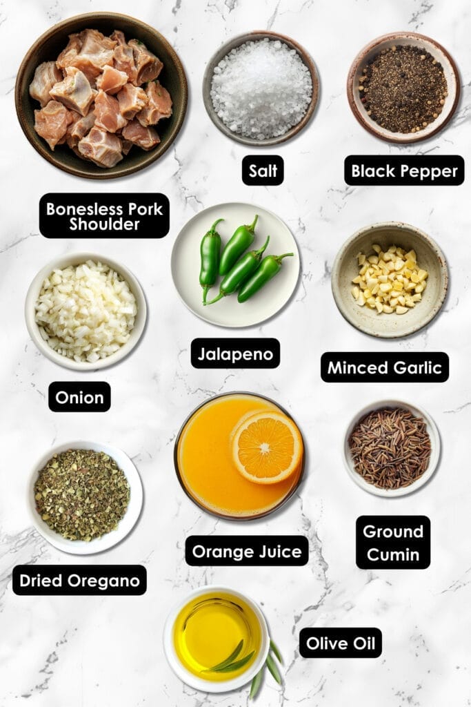 The Juicy, Flavorful Carnitas (Mexican Slow Cooker Pulled Pork) Recipe That’ll Have Your Friends Envying Your Crockpot Skills 3 The Juicy, Flavorful Carnitas (Mexican Slow Cooker Pulled Pork) Recipe That’ll Have Your Friends Envying Your Crockpot Skills - Carnitas Mexican Pulled Pork ingredients