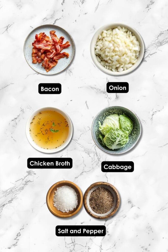 Irresistibly Smoky & Sweet: Southern Fried Cabbage Recipe 3 Irresistibly Smoky & Sweet: Southern Fried Cabbage Recipe - Fried Cabbage and Bacon Dish Ingredients