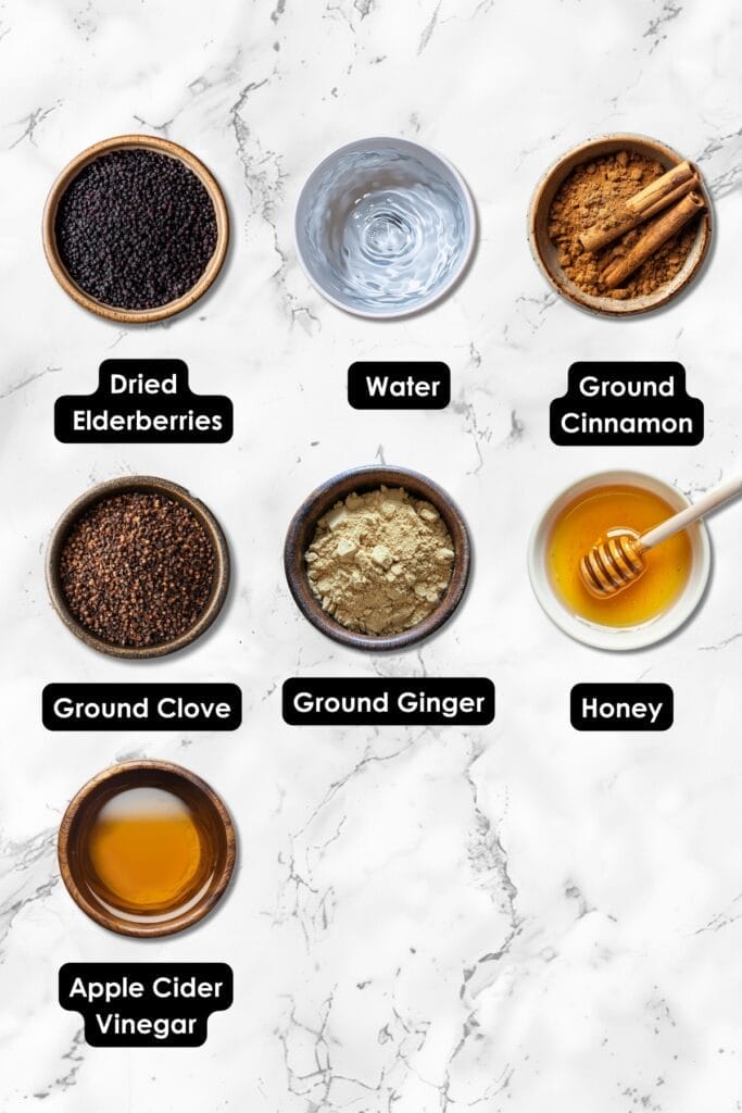 Immune-Boosting Elderberry Syrup Recipe for Cold Season 3 Immune-Boosting Elderberry Syrup Recipe for Cold Season - Homemade Elderberry Syrup Ingredients