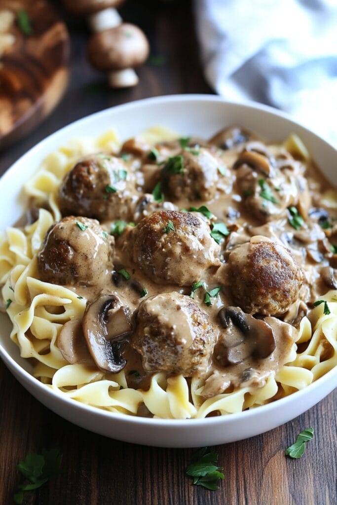 A Delicious Slow Cooker Meatball Stroganoff Recipe that Will Make You Forget All About the Instant Pot 2 A Delicious Slow Cooker Meatball Stroganoff Recipe that Will Make You Forget All About the Instant Pot - Meatball Stroganoff pin