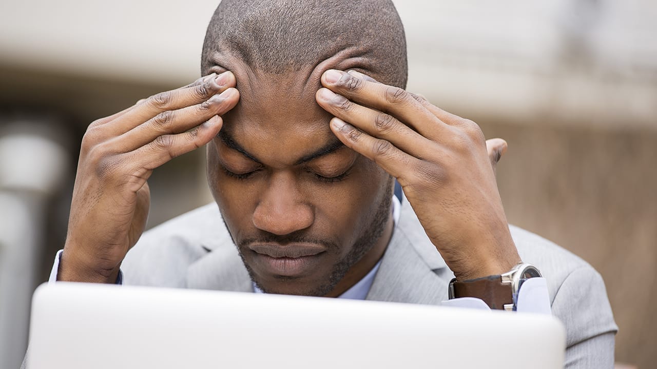 6 Human Diseases Dogs Can Detect by Scent 5 6 Human Diseases Dogs Can Detect by Scent - man with headache ss292792988