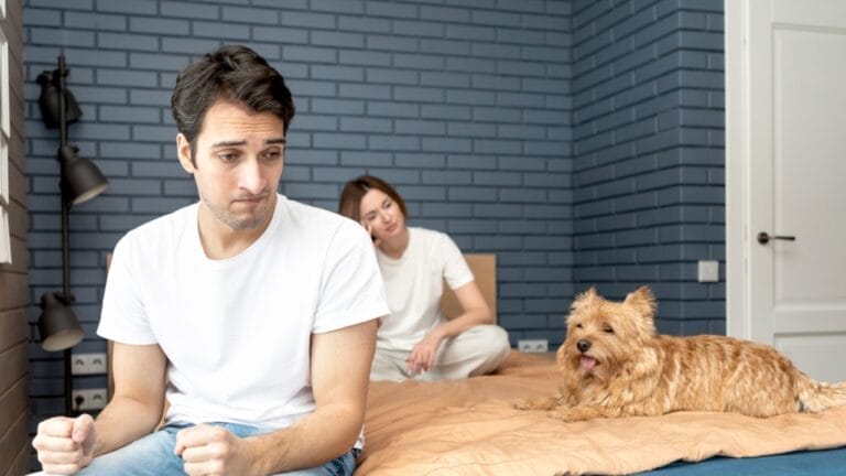 8 States That Put Dogs' Best Interests First in Divorce Proceedings 1 8 States That Put Dogs' Best Interests First in Divorce Proceedings - man woman and dog ss2308714187