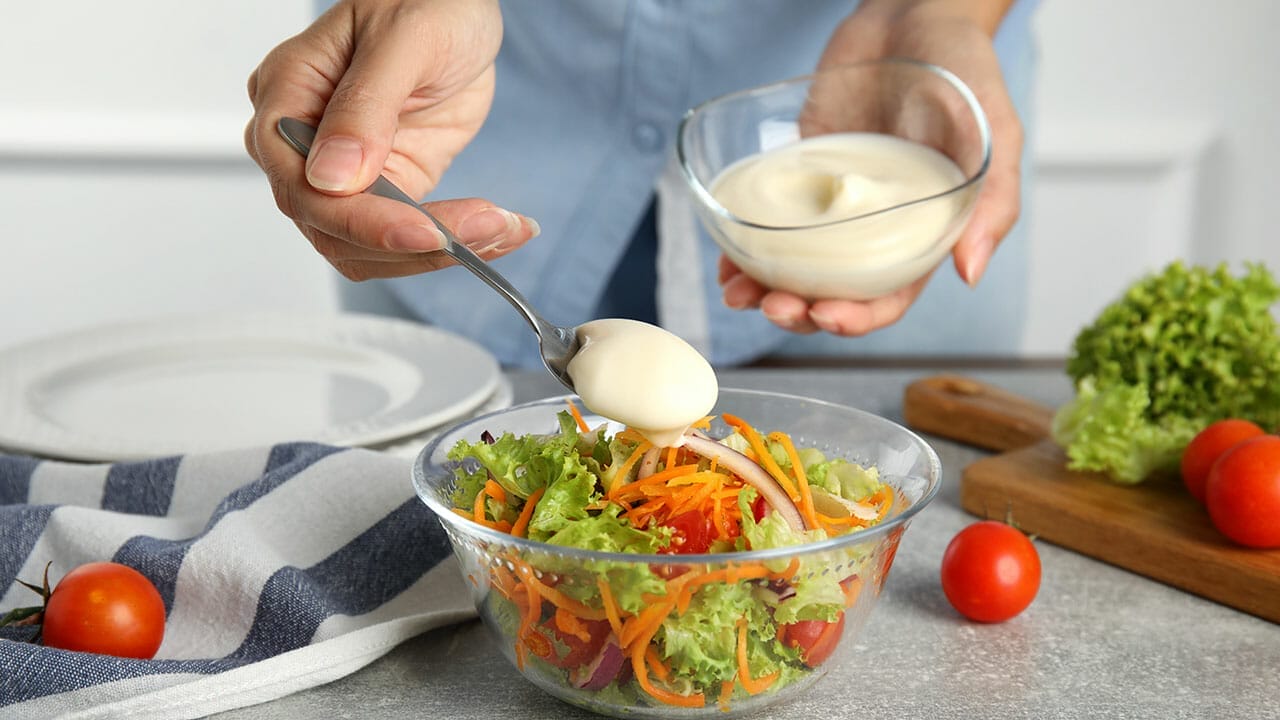 14 Delicious Ideas to Enhance Your Cooking with Leftover Bacon Fat 14 14 Delicious Ideas to Enhance Your Cooking with Leftover Bacon Fat - mayonnaise on salad ss2042903510