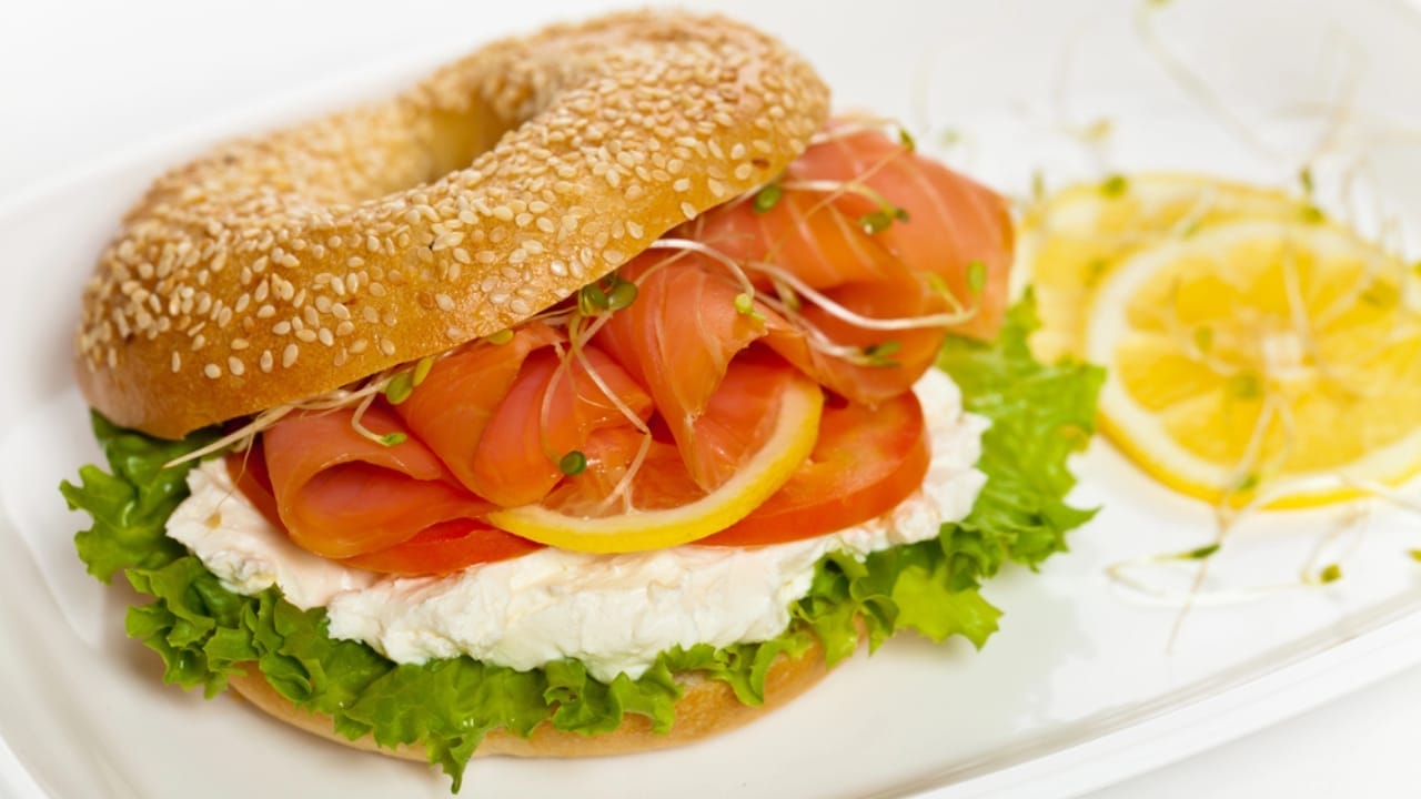 Spice Up Your Midday Meal with These 23 Delightful Cold Lunch Ideas 20 Spice Up Your Midday Meal with These 23 Delightful Cold Lunch Ideas - Smoked Salmon Bagel Sandwich dp59128993