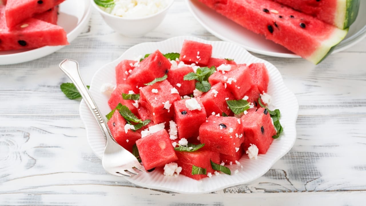 Spice Up Your Midday Meal with These 23 Delightful Cold Lunch Ideas 22 Spice Up Your Midday Meal with These 23 Delightful Cold Lunch Ideas - Watermelon Feta Salad dp422927240