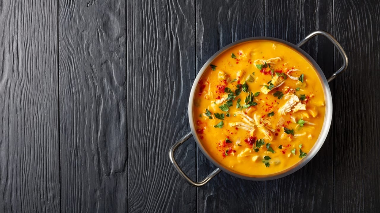 10 High-Protein Soups That Make Weight Loss Feel Like Comfort Food - Butternut Squash and Chicken Soup dp224413212