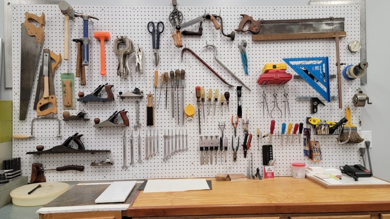 15 Supplies to Help You Survive & Thrive in Case of a Collapse - Pegboard storage wall for shop tools ss2318047625