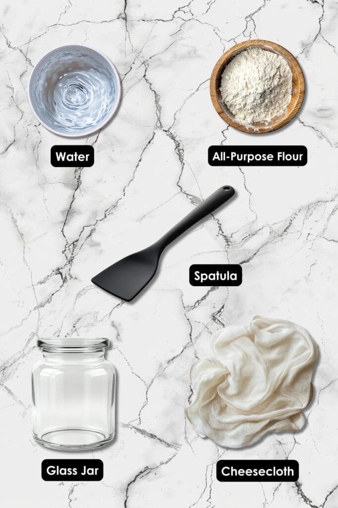 Sourdough Starter Basics: Steps to Kickstart Your Bread Journey 3 Sourdough Starter Basics: Steps to Kickstart Your Bread Journey - Sourdough Starter Ingredients