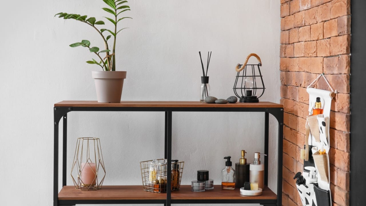 18 Bathroom Organization Hacks to Declutter Your Space 8 18 Bathroom Organization Hacks to Declutter Your Space - Stylish shelf in interior of modern bathroom dp438377968