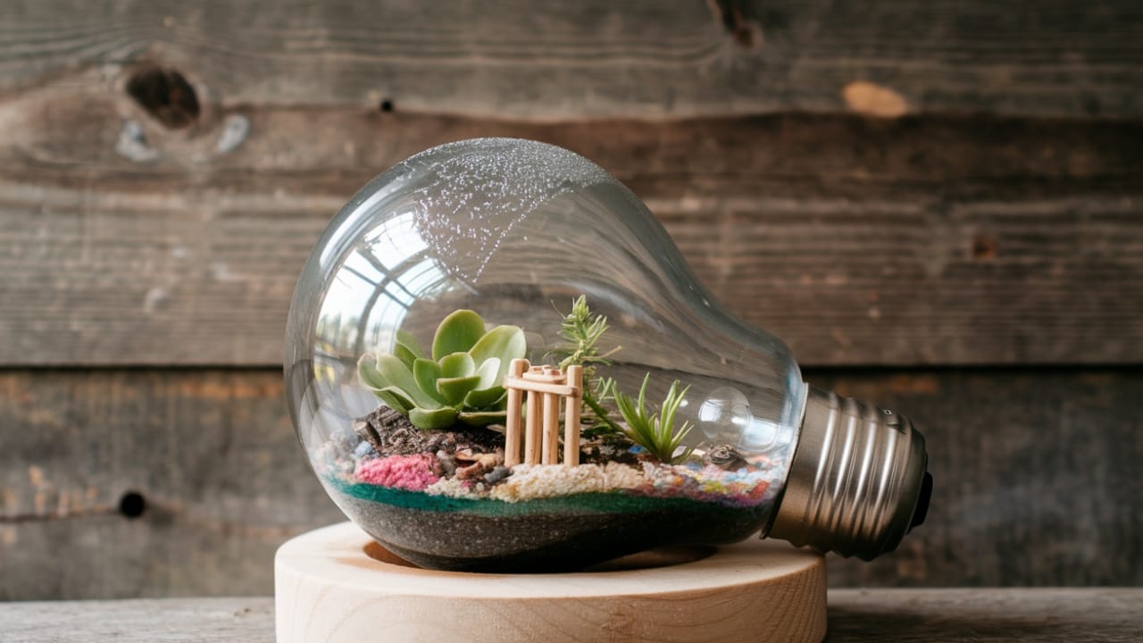 15 Creative Terrarium Ideas to Spark Your Love for Gardening - Terrarium in a Light Bulb Closed a 1