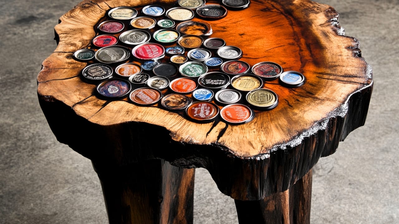 20 Creative Ways to Reuse Plastic Bottles in Your Home, Garden & Crafts - bottle cap table a i mid