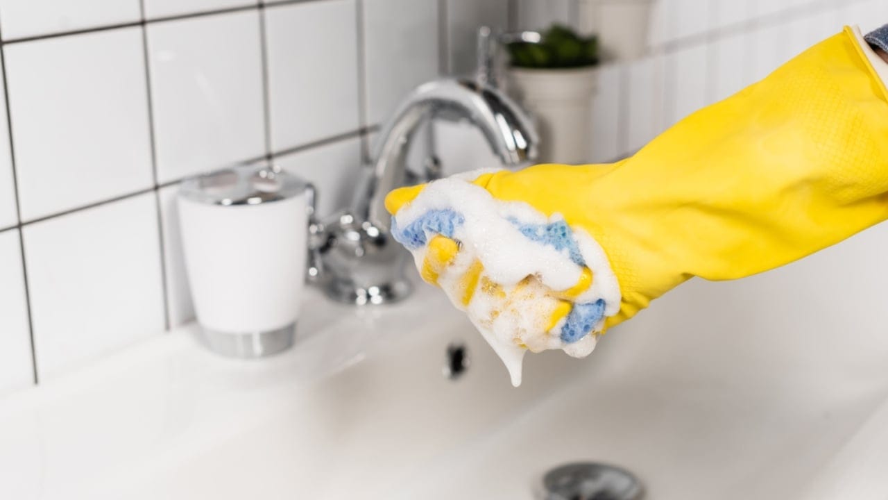 14 Natural Homemade Cleaners You Can Trust for a Chemical-Free Clean - cleaning bathroom dp437753248