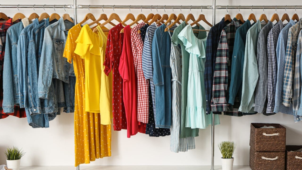 13 Clever Ways to Dry Clothes Indoors Without a Dryer - closet clothes in hanger dp688804784