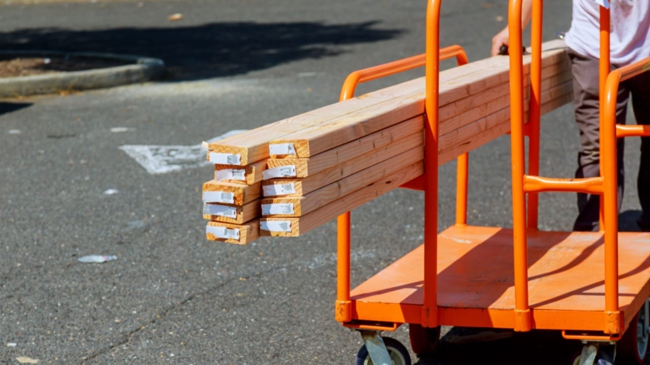 Maximize Your Garage Space with These 18 Simple DIY Organization Projects 17 Maximize Your Garage Space with These 18 Simple DIY Organization Projects - lumber yard shelves cart ss1264547215