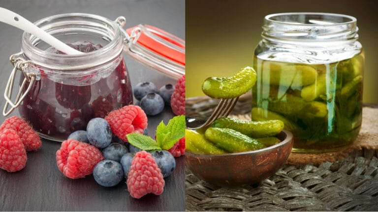 Water Bath vs. Pressure Canning: Choosing the Right Method for Every Recipe 1 Water Bath vs. Pressure Canning: Choosing the Right Method for Every Recipe - raspberry in jar and pickles in jar dp3036973512802873