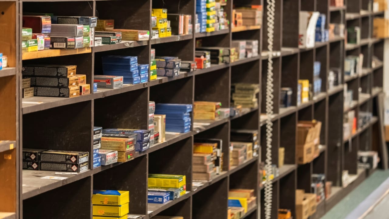 12 Tips to Store Ammo Safely & Maximize Longevity 13 12 Tips to Store Ammo Safely & Maximize Longevity - shelves of rifle pistol ammunition ss1895940613