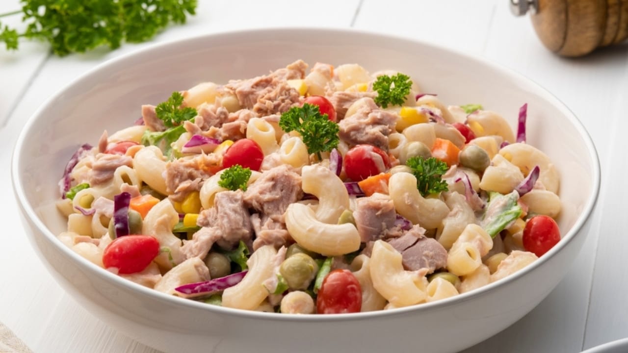 23 No-Fuss Dinner Recipes When You Don’t Want to Overthink It 24 23 No-Fuss Dinner Recipes When You Don’t Want to Overthink It - tuna macaroni salad ss2267372395