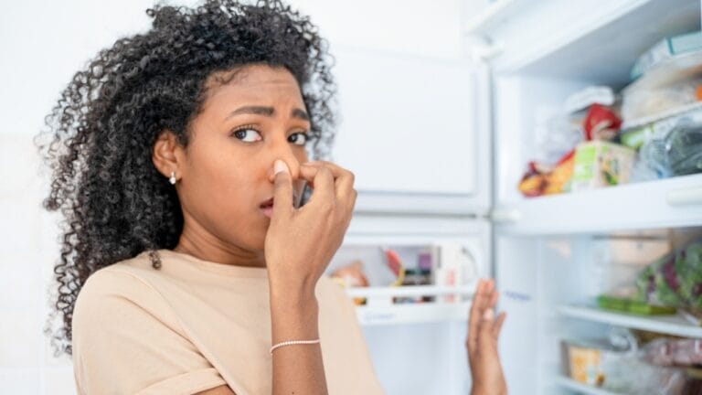 15 Foods in Your Fridge That Spoil Faster Than You Think 2 15 Foods in Your Fridge That Spoil Faster Than You Think - woman stinky smell ss2144702999