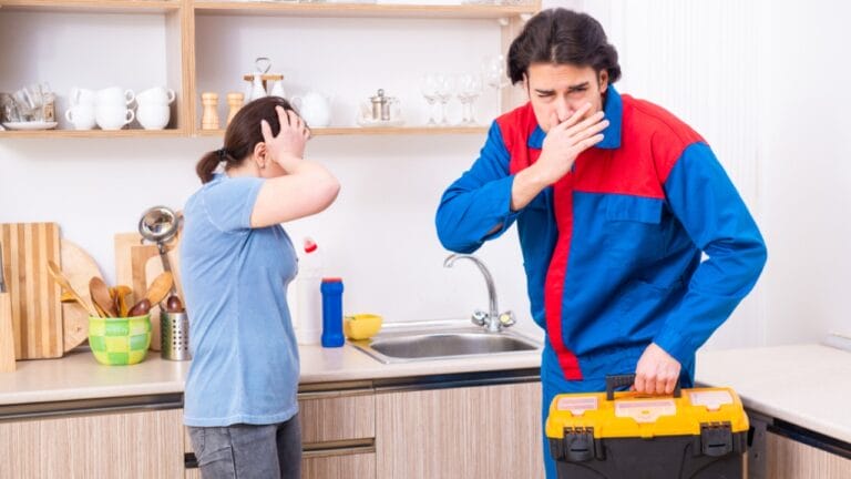 Kitchen Sink Odors? Here’s What’s Causing Them & How to Get Rid of It 6 Kitchen Sink Odors? Here’s What’s Causing Them & How to Get Rid of It - young male repairing ss1444608455