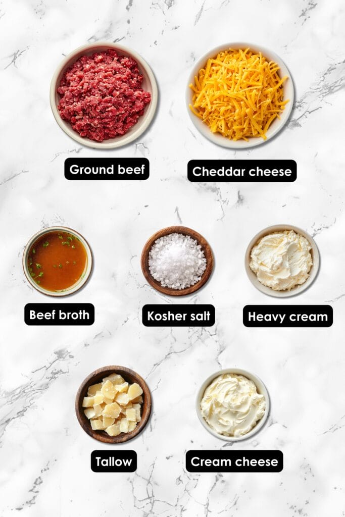 Bacon Cheeseburger Soup: A Hearty, Carnivore-Friendly Recipe 3 Bacon Cheeseburger Soup: A Hearty, Carnivore-Friendly Recipe - Bacon Cheeseburger Soup Ingredients
