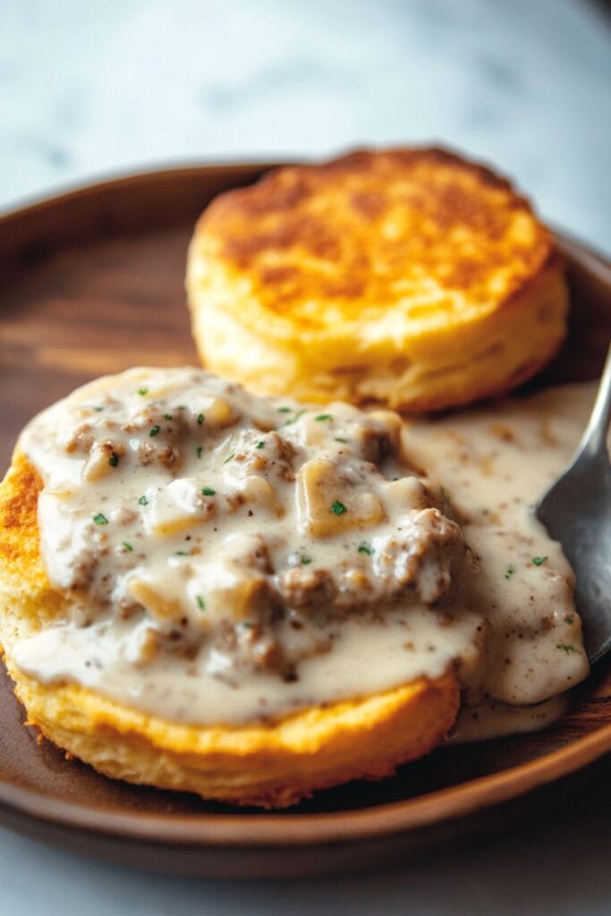 Carnivore Biscuits & Gravy Recipe: A Low-Carb Breakfast Twist 2 Carnivore Biscuits & Gravy Recipe: A Low-Carb Breakfast Twist - Biscuits and Gravy Pin