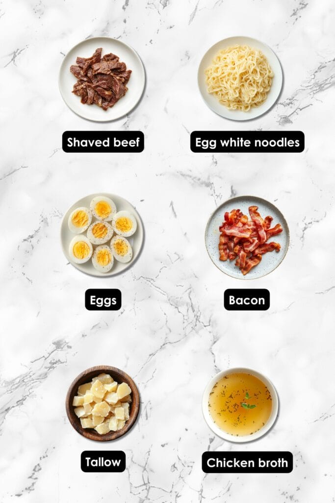 Carnivore Ramen Recipe: A Low-Carb Take on a Comfort Food Favorite 3 Carnivore Ramen Recipe: A Low-Carb Take on a Comfort Food Favorite - Carnivore Ramen Ingredients