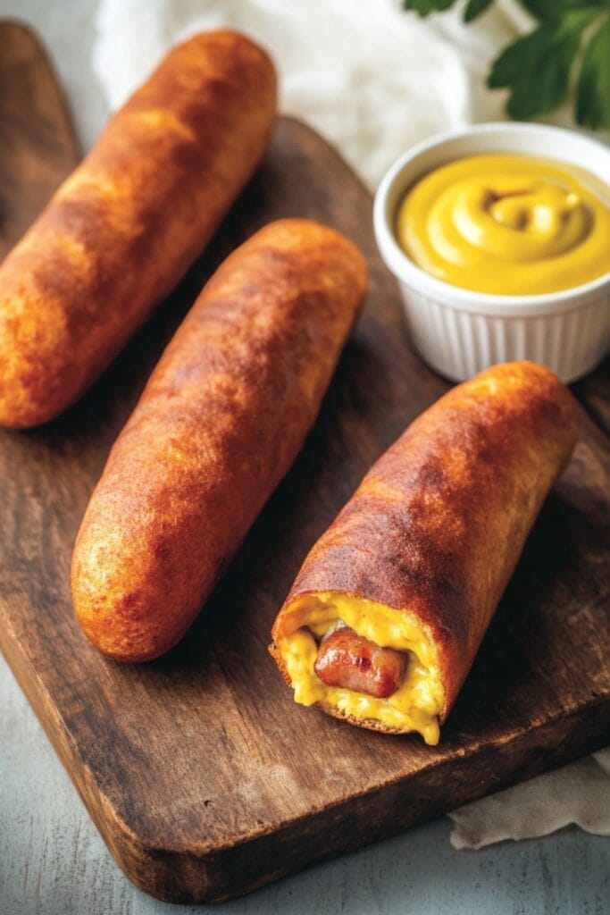 Delicious Low-Carb "Corn" Dogs for a Carnivore Diet Craving 2 Delicious Low-Carb "Corn" Dogs for a Carnivore Diet Craving - Corn Dogs Pin