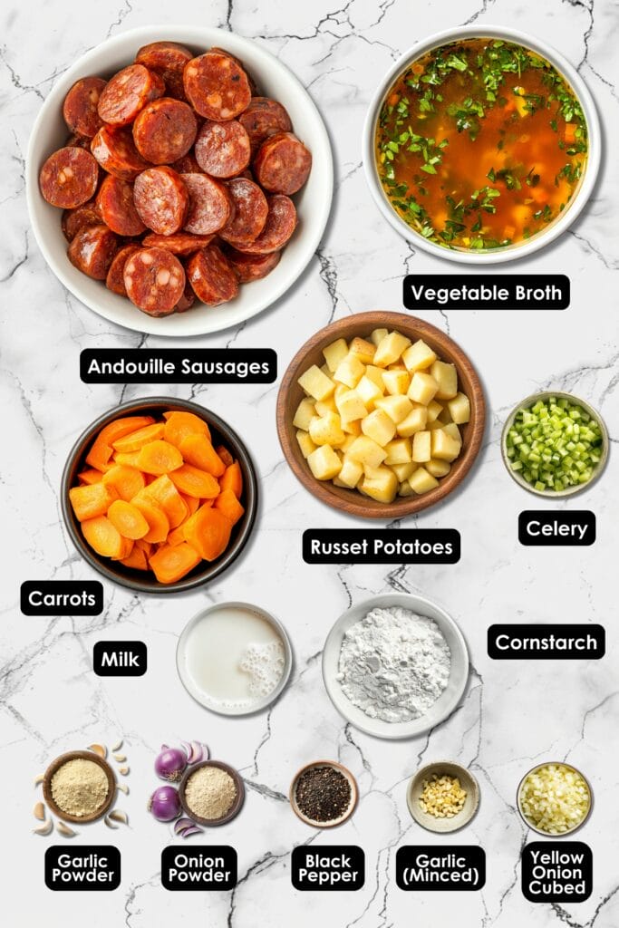 Creamy German Potato Soup Made Easy in Your Slow Cooker 4 Creamy German Potato Soup Made Easy in Your Slow Cooker - Creamy German Potato Soup Ingredients