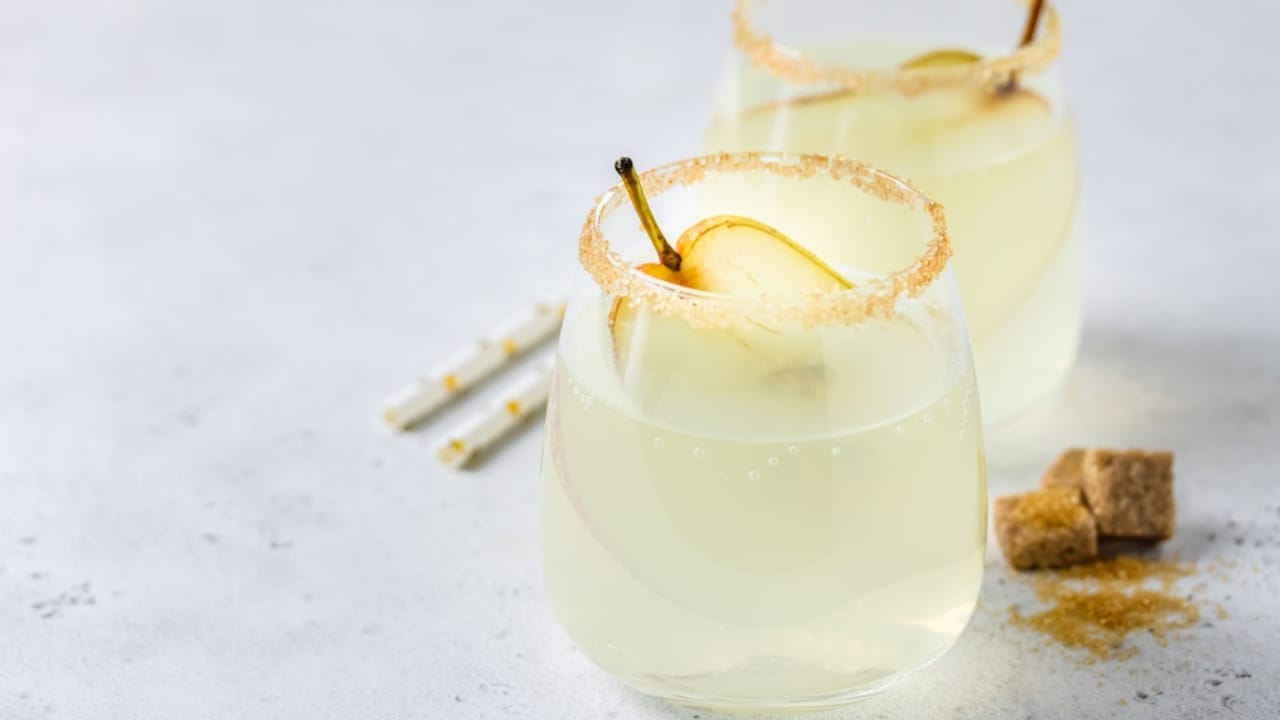 20 Fall Cocktails Full of Warm, Cozy Flavors 18 20 Fall Cocktails Full of Warm, Cozy Flavors - Ginger Pear Spritz ss1918991705 dnoh