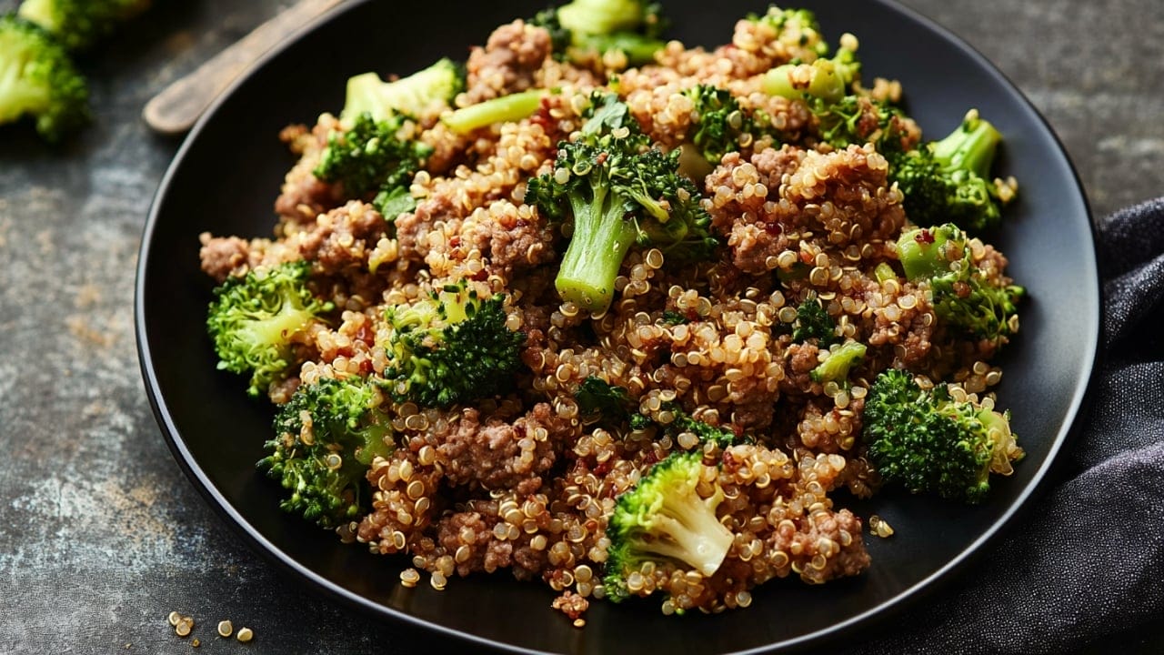 14 Easy Weeknight Dinners to Add to Your Recipe Rotation 5 14 Easy Weeknight Dinners to Add to Your Recipe Rotation - Ground Beef and Broccoli Fried Quinoa