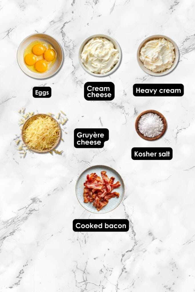 Instant Pot Bacon & Gruyère Egg Bites: A Carnivore Diet Breakfast Recipe 3 Instant Pot Bacon & Gruyère Egg Bites: A Carnivore Diet Breakfast Recipe - Gruyere Egg Bites ingredients