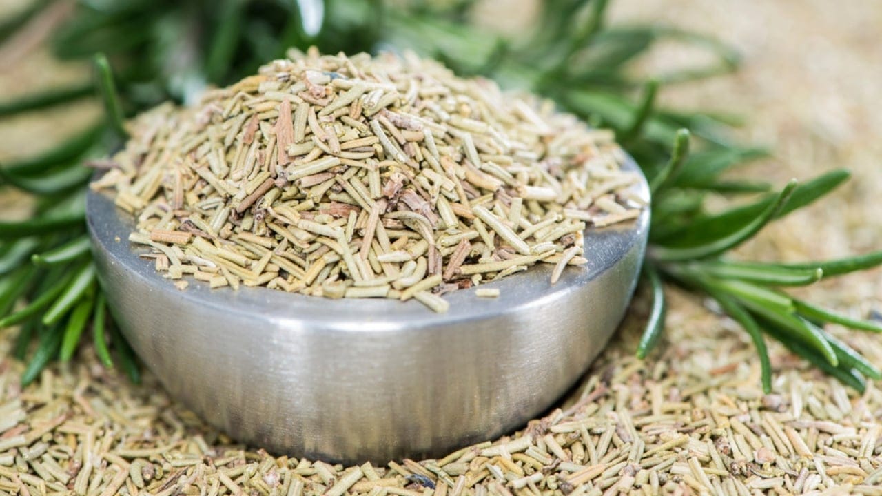 11 Herbs to Dry Now for Freshness That Lasts All Year - Heap of dried Rosemary dp40191851 dnoh