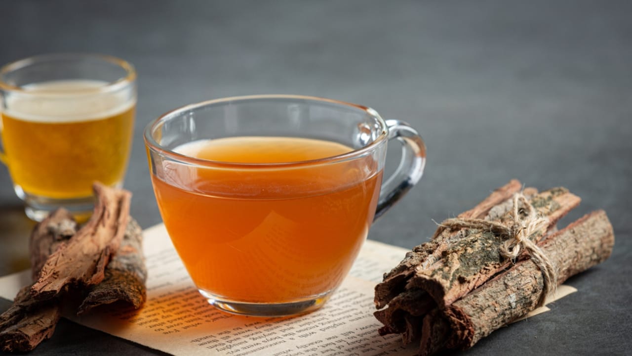 7 Medicinal Tree Barks to Keep You Healthy This Winter - Hot tea and bark on table dp420196304 dnoh