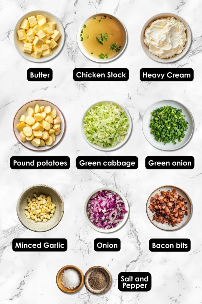 Irish Colcannon Soup: A Warm, Creamy Classic for Any Day 3 Irish Colcannon Soup: A Warm, Creamy Classic for Any Day - Irish Colcannon Soup Ingredients