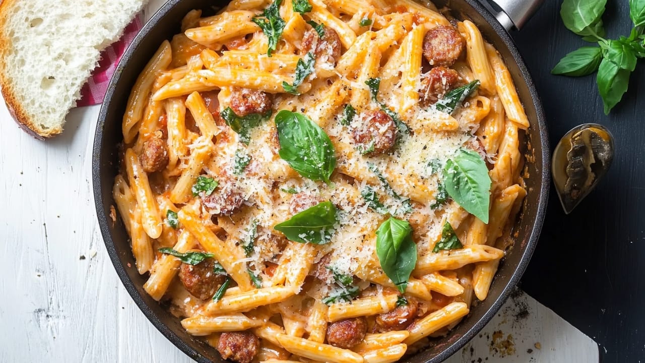 12 Easy Dinner Recipes for Busy Weeknights 8 12 Easy Dinner Recipes for Busy Weeknights - One Pot Creamy Sausage Pasta