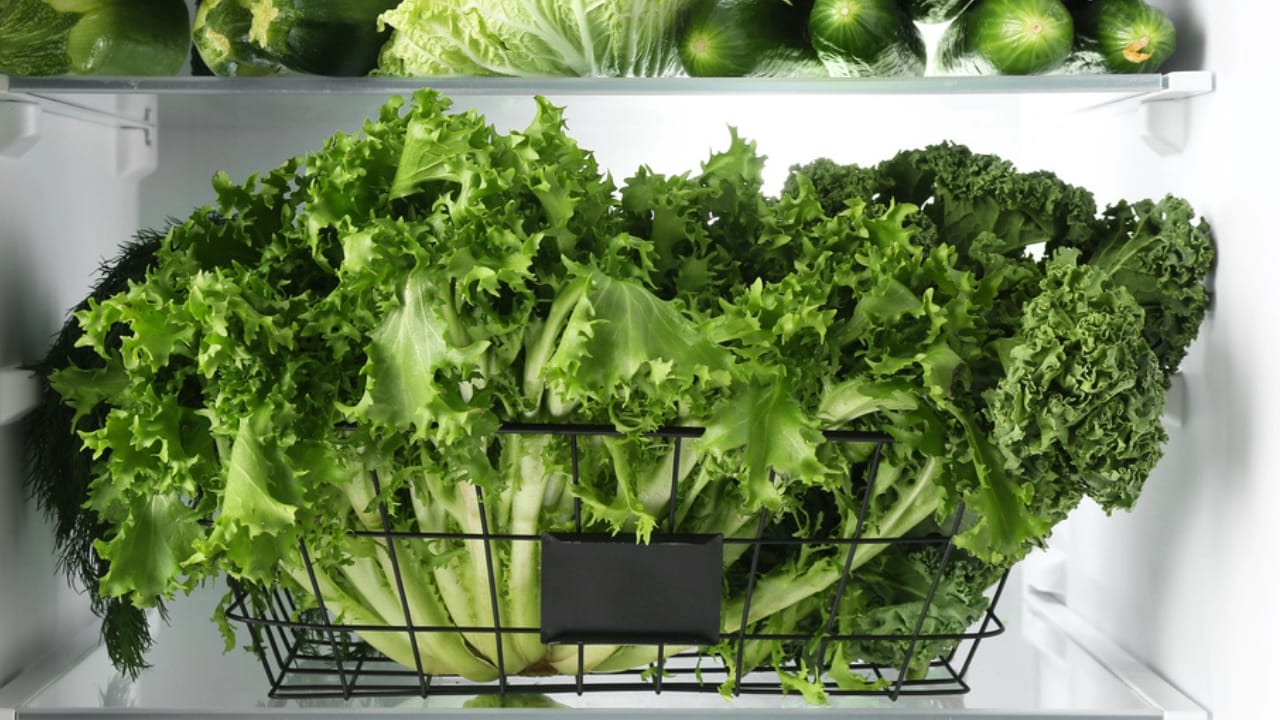 25 Genius Kitchen Tricks for Faster, Cheaper Meals 9 25 Genius Kitchen Tricks for Faster, Cheaper Meals - Open refrigerator full of green vegetables dp507490984 dnoh