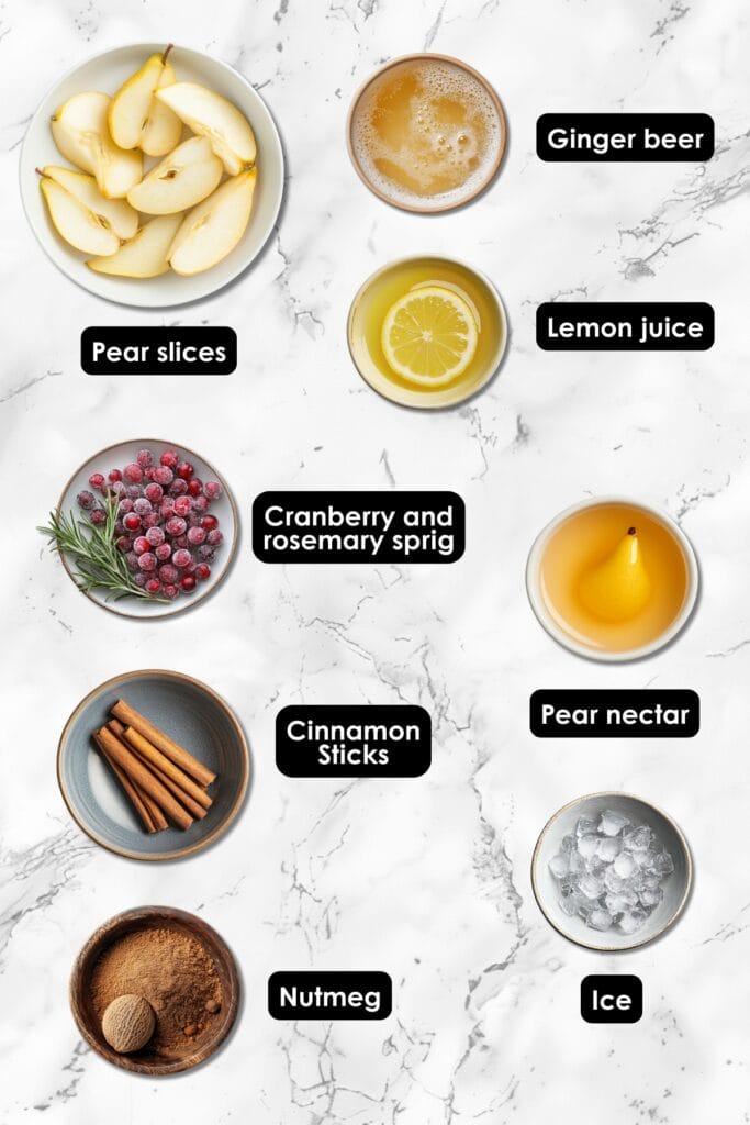 Spicy Pear Punch: A Festive Crowd-Pleaser Without the Booze 3 Spicy Pear Punch: A Festive Crowd-Pleaser Without the Booze - Pear Punch Ingredients