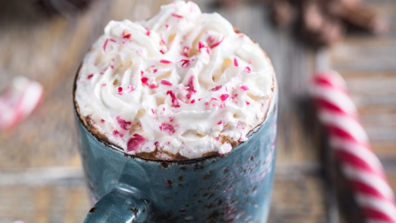 20 Fun & Tasty Christmas Mocktails to Try 9 20 Fun & Tasty Christmas Mocktails to Try - Peppermint White Hot Chocolate dp134092980 dnoh