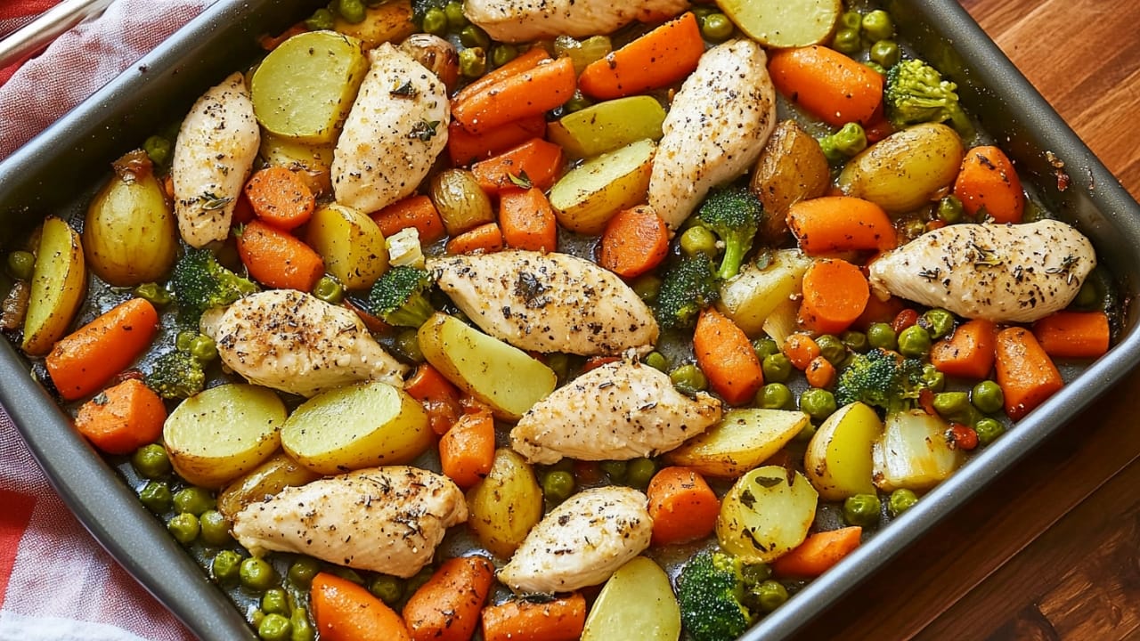 12 Easy Dinner Recipes for Busy Weeknights 11 12 Easy Dinner Recipes for Busy Weeknights - Ranch Sheet Pan Chicken and Veggies Dinner