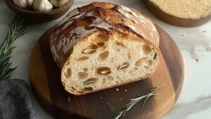 Slow-Fermented Sourdough with Roasted Garlic & Rosemary 1 Slow-Fermented Sourdough with Roasted Garlic & Rosemary - Roasted Garlic Rosemary Sourdough Bread 1