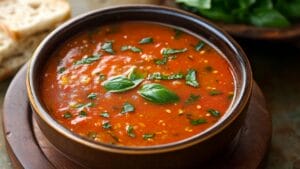 Perfectly Balanced Roasted Tomato Basil Soup Recipe + Storage Hacks - Roasted Tomato Basil Soup