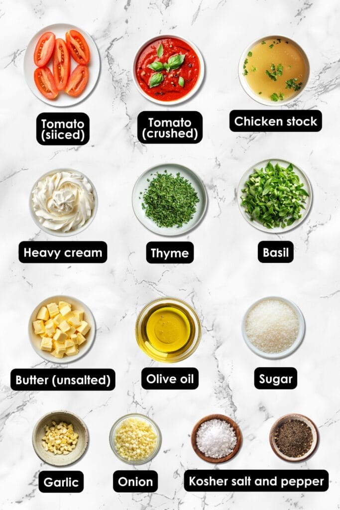 Perfectly Balanced Roasted Tomato Basil Soup Recipe + Storage Hacks 5 Perfectly Balanced Roasted Tomato Basil Soup Recipe + Storage Hacks - Roasted Tomato Basil Soup Ingredients