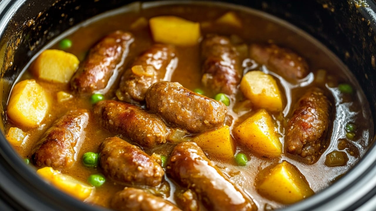 Warm Up This Fall with 18 Easy Slow Cooker Meals 14 Warm Up This Fall with 18 Easy Slow Cooker Meals - Slow Cooker Curried Sausages