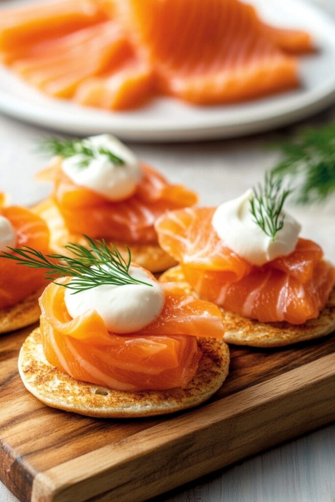 15 Irresistible Carnivore Diet Soups, Salads, and Appetizers You’ll Love 3 15 Irresistible Carnivore Diet Soups, Salads, and Appetizers You’ll Love - Smoked Salmon Blinis Pin