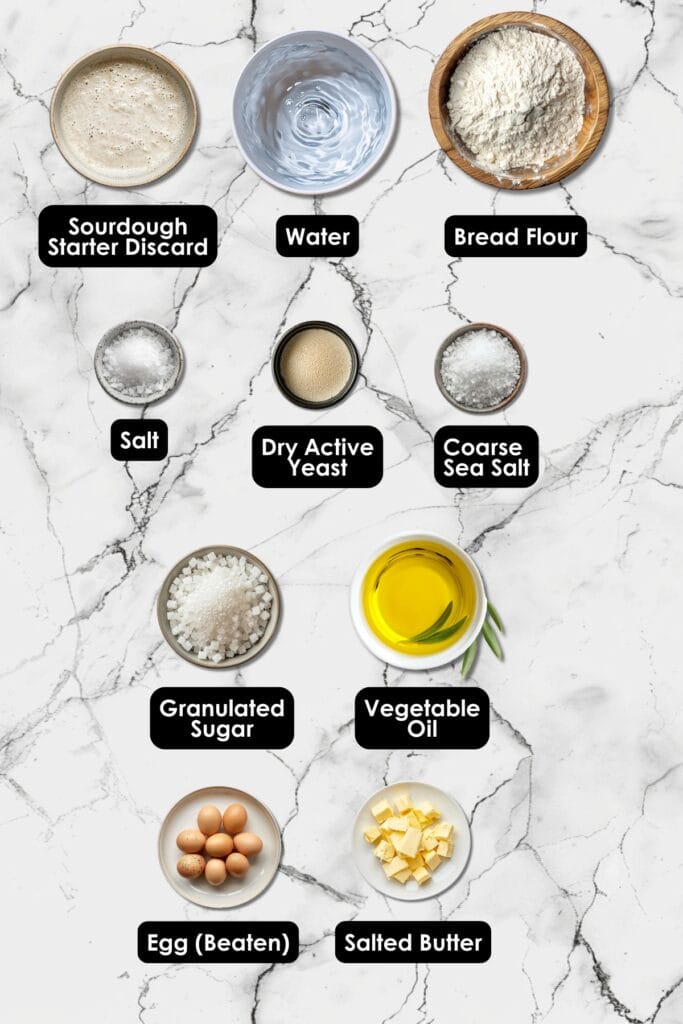 Easy Sourdough Pretzels: A Classic with a Tangy Upgrade 3 Easy Sourdough Pretzels: A Classic with a Tangy Upgrade - Sourdough Discard Soft Pretzels Ingredients