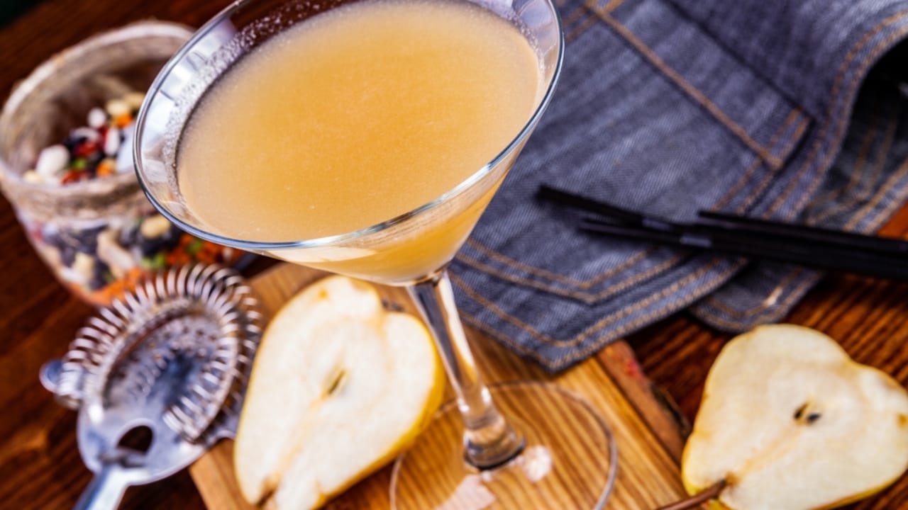 20 Fall Cocktails Full of Warm, Cozy Flavors 11 20 Fall Cocktails Full of Warm, Cozy Flavors - Spiced Pear Martini dp563297688 dnoh