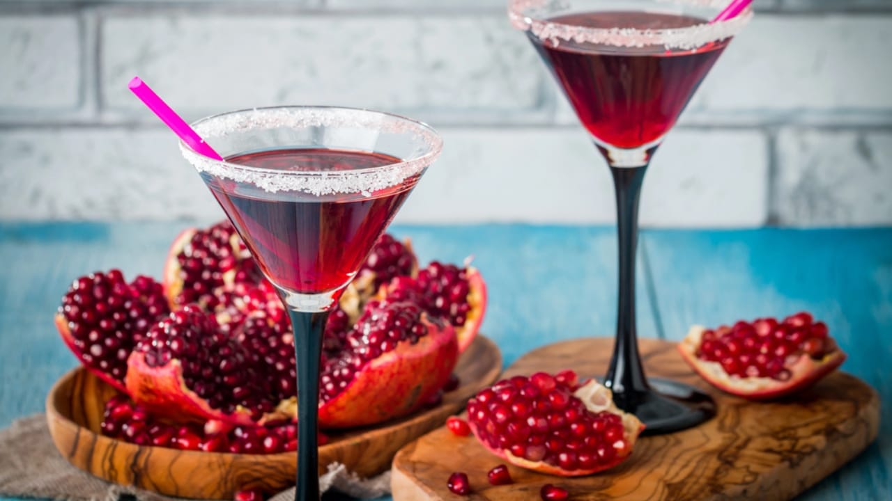 20 Fall Cocktails Full of Warm, Cozy Flavors 14 20 Fall Cocktails Full of Warm, Cozy Flavors - Spiced Pomegranate Margarita dp124789184 dnoh