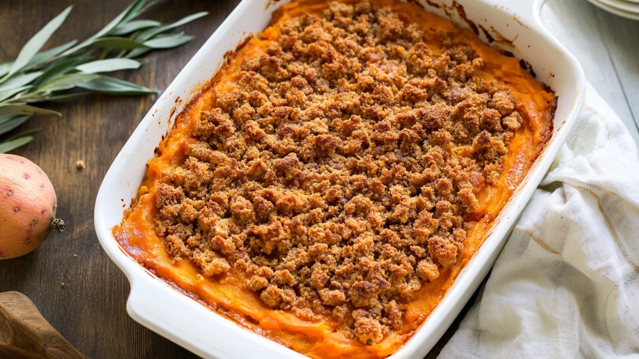 30 Healthy Dinner Recipes for Cozy Fall Nights 15 30 Healthy Dinner Recipes for Cozy Fall Nights - Sweet Potato Casserole 1