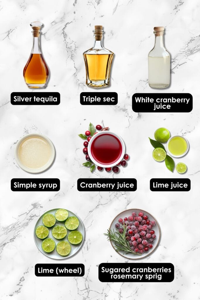 Your New Favorite Holiday Drink: White Christmas Cranberry Margarita 3 Your New Favorite Holiday Drink: White Christmas Cranberry Margarita - White Christmas Cranberry Margarita Ingredients